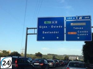 Gran afluencia de vehículos en Asturias durante Semana Santa: la DGT estima 149.000 desplazamientos.