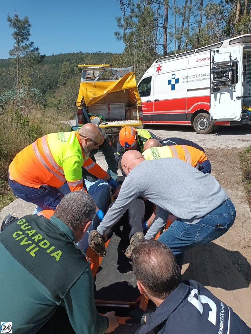 Ciclista resulta herido tras accidente en la ruta de las trincheras de Grado
