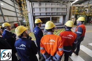 Sindicatos defienden la producción de ArcelorMittal en Asturias.
