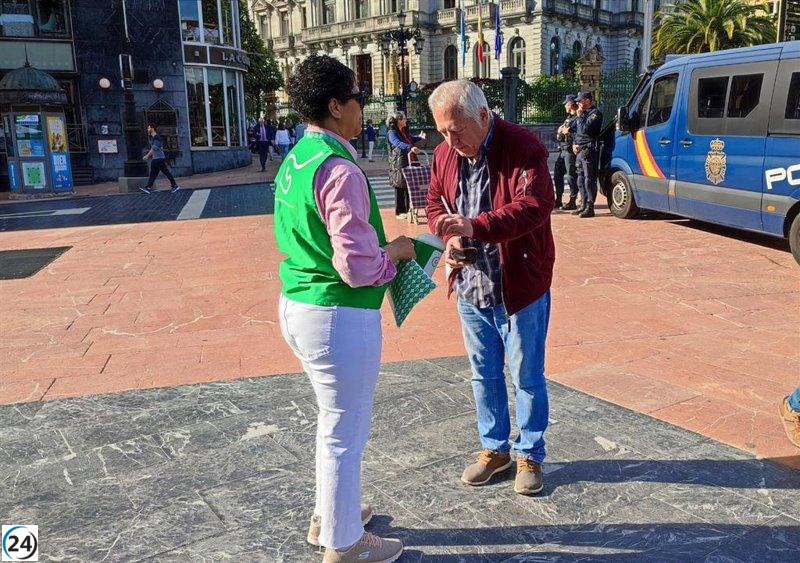 La AECC instala carpas en Oviedo para recaudar fondos en el Día de la Cuestación.