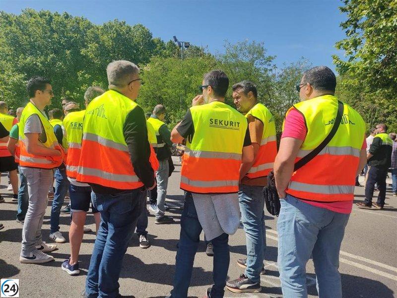 Empleados de Sekurit realizan protesta en Avilés esta semana