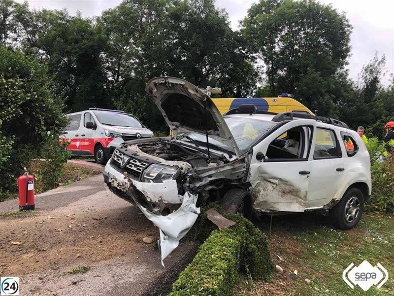 Accidente en Corvera: hombre resulta herido tras colisión entre dos vehículos en la recta de Solís.