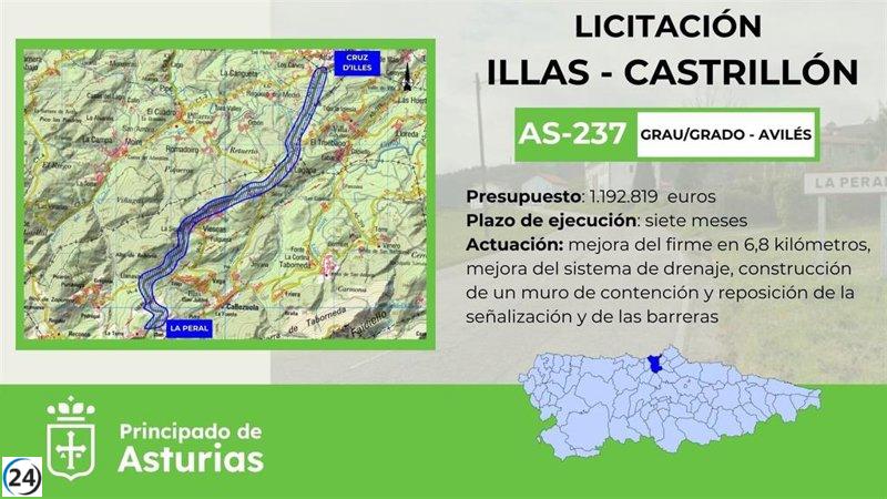 El Principado de Asturias busca mejorar la carretera AS-237 en el tramo La Peral - Cruz d'Illes.