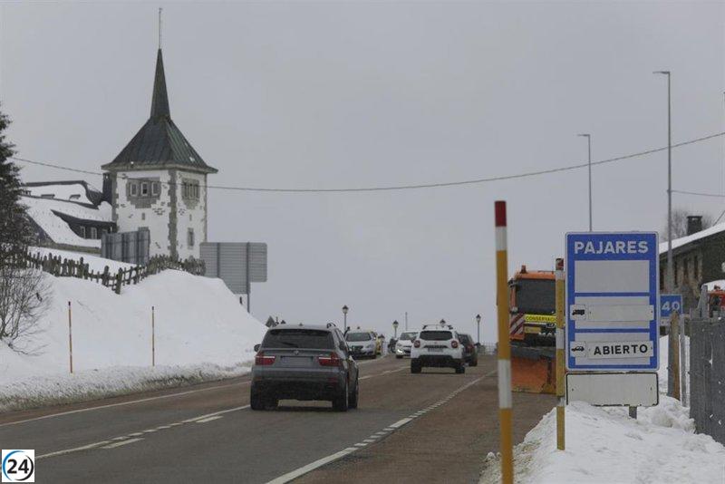 Puerto de Pajares desbloqueado y circulación reestablecida a 80 km/h.