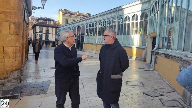 Llamazares y Cofiño requieren presupuesto municipal para reformar el Fontán y dialogar con comerciantes.