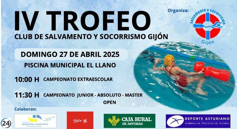 Este domingo, Gijón acoge el IV Trofeo de Salvamento y Socorrismo con la participación de cerca de 100 atletas.