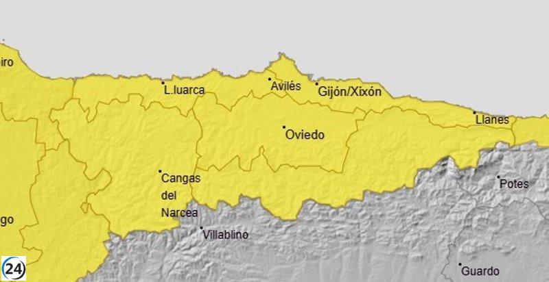 Asturias enfrenta alerta de lluvias y tormentas este viernes, advierte Aemet.