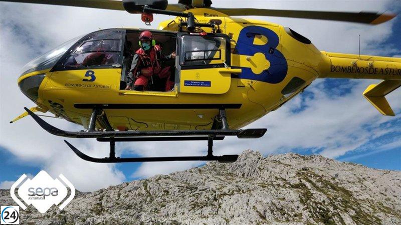 Corrredor lesionado en el Trail del Cuera de Llanes es evacuado en helicóptero.