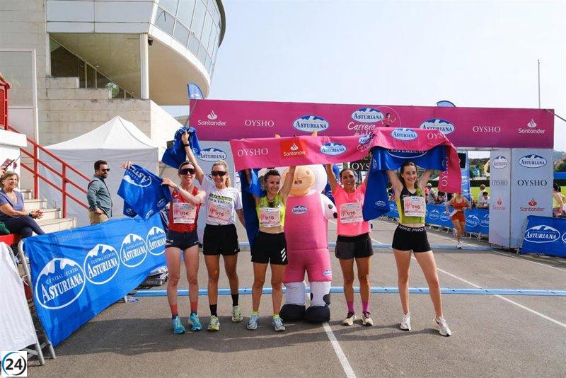 Más de 5,000 mujeres pintan de rosa Gijón en la Carrera de la Mujer.