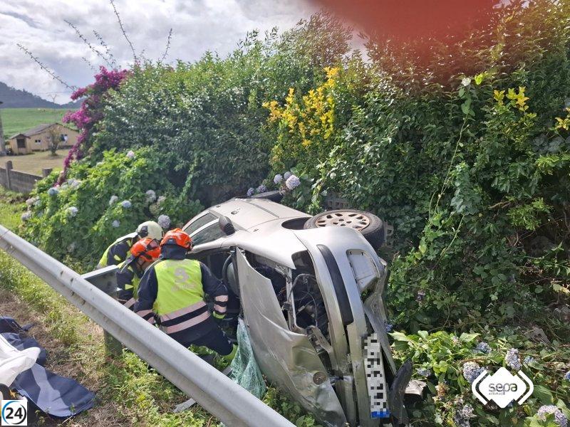 Trágico accidente: muere mujer de 54 años en salida de vía en la N-634, Villapedre.
