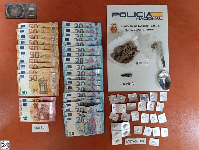 Arresto en Langreo por tráfico de heroína durante una entrega.