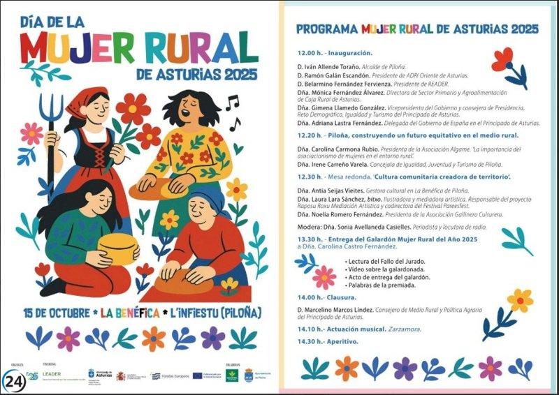 Carolina Castro Fernández es reconocida con el premio 'Mujer Rural de Asturias 2025' en La Benéfica.