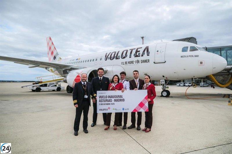 Volotea lanza vuelos de Madrid a Asturias, cuatro veces por semana.