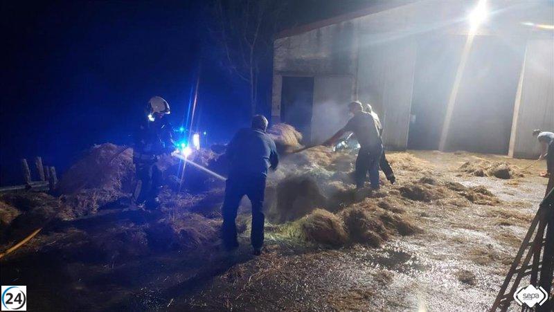 Incendio en Igena, Cangas de Onís, deja una persona herida.