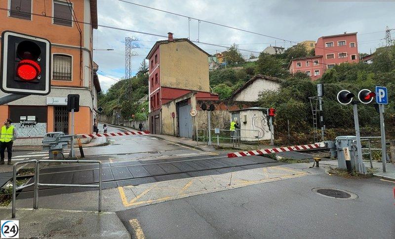 Adif destina 2,8 millones de euros para modernizar la seguridad en cinco pasos a nivel en Langreo.