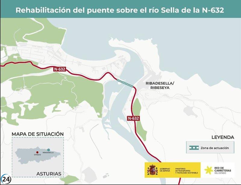 Cortes al tráfico en Ribadesella por trabajos en el puente del Sella los días 9 y 11 de diciembre.