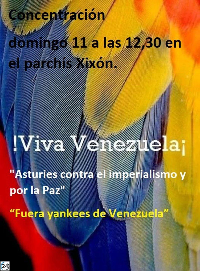 Movimientos latinoamericanos organizan manifestación en Gijón este domingo contra la intervención en Venezuela.