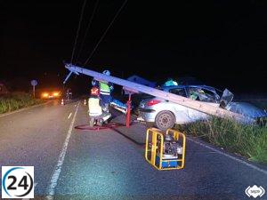 Accidentado de tráfico en Miudes, El Franco, trasladado a Jarrio.