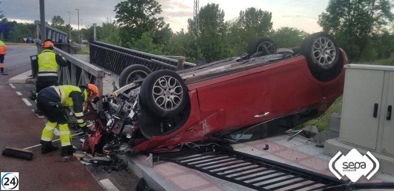 Accidente de tráfico deja dos heridos en Pola de Siero.