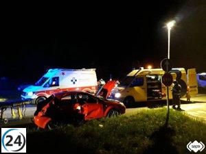 Accidente de tráfico en Tineo deja a dos personas gravemente heridas.