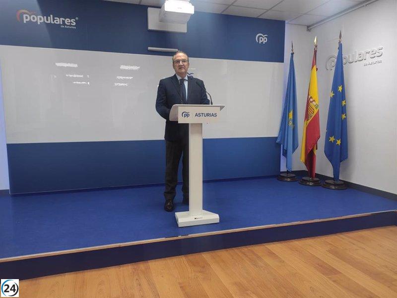 PP acusa al PSOE de estar nervioso por las visitas de ministros a Asturias.