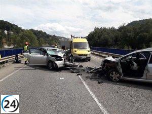 Accidente en la AS-117 deja dos heridos en San Martín del Rey Aurelio.