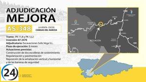 Fomento otorga contrato para construir escolleras en la carretera AS-348 de Cangas del Narcea