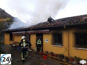 Incendio en Vegarrionda, Piloña: Los bomberos logran controlar la situación