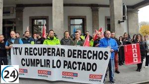 Trabajadores de ITV en Asturias intensifican su protesta exigiendo al Principado que cumpla sus compromisos