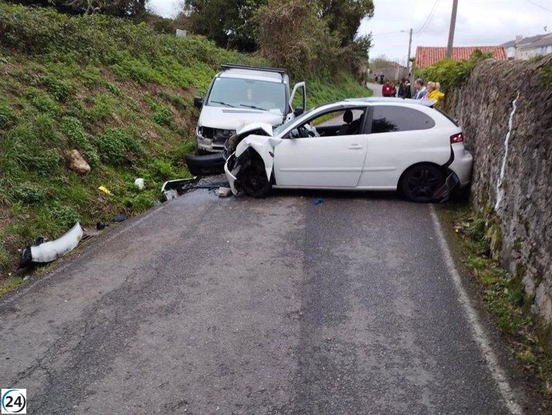 Cinco heridos en grave accidente de tráfico en una carretera de La Luz, Avilés